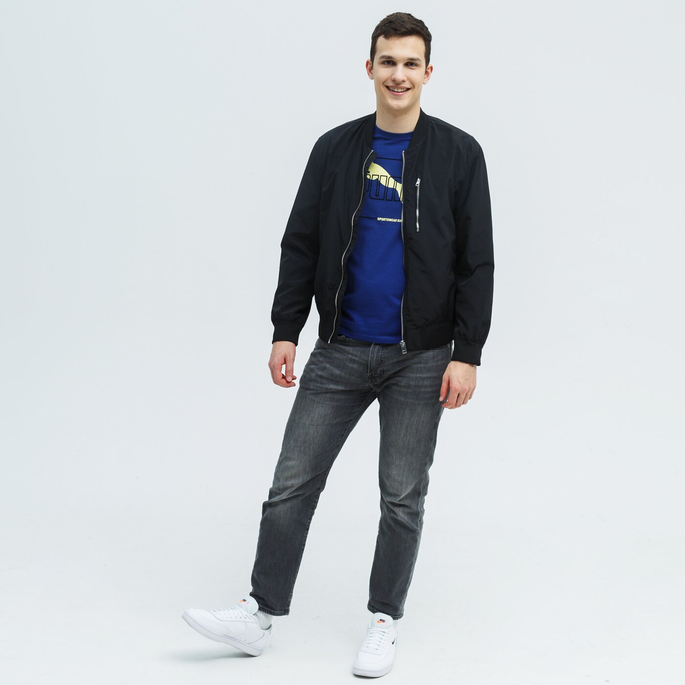 Koszulka męska PUMA T-SHIRT FLOCK 587770 12 kolor granatowy