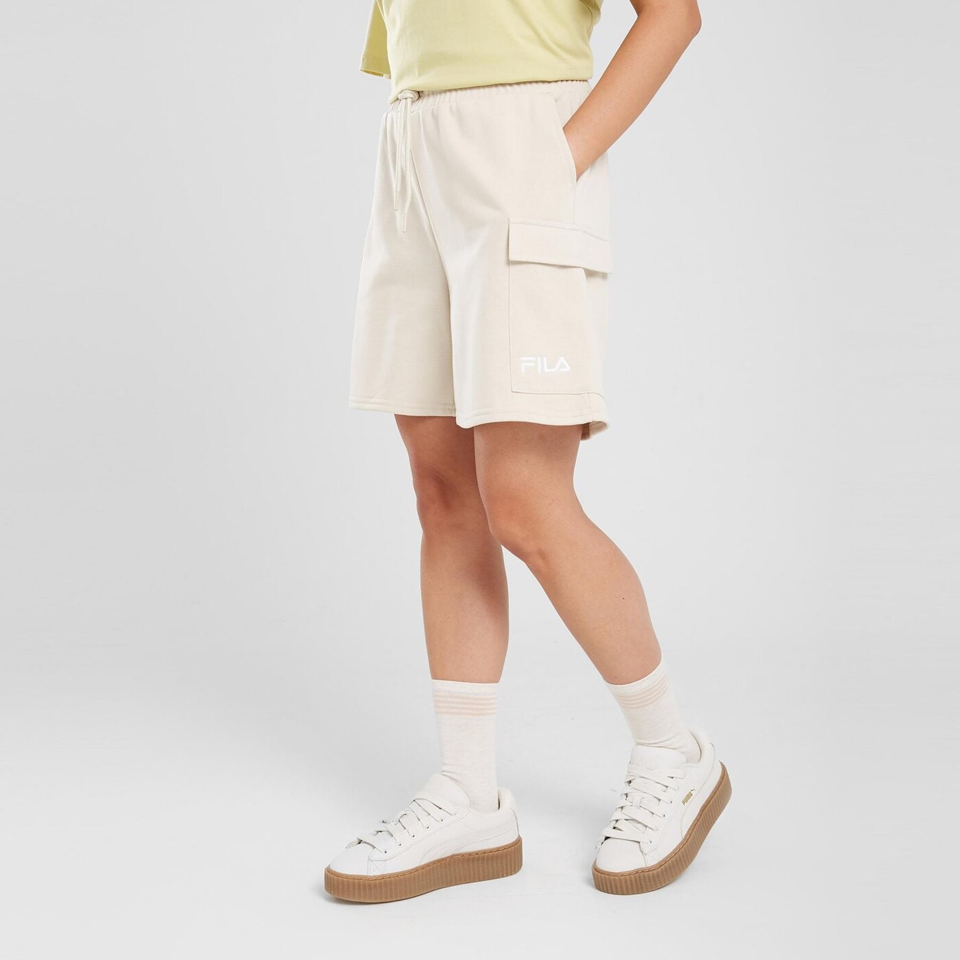 Spodenki damskie FILA SZORTY CORINE CRGO SHT STN ss24jdw010corinestn kolor beżowy