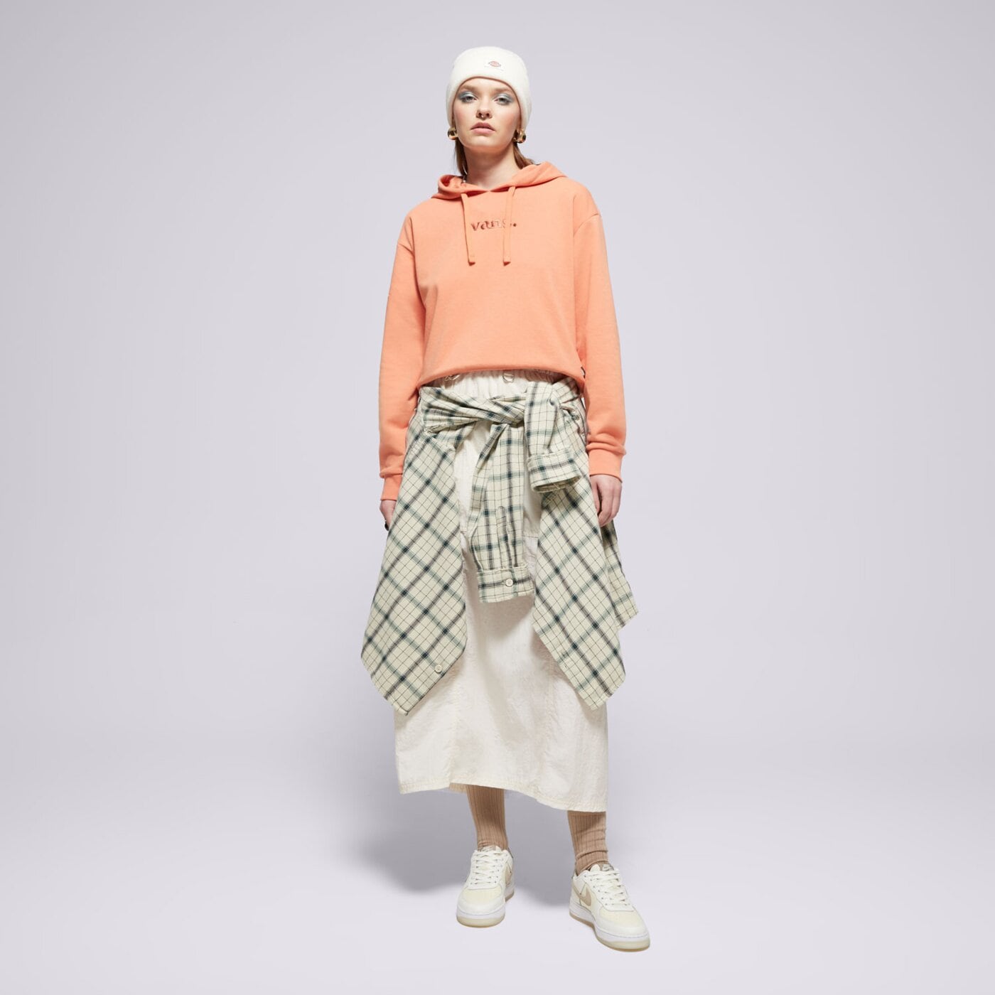 Bluza damska VANS BLUZA Z KAPTUREM W ESSENTIAL FT RLX PO vn000jf6vvl kolor pomarańczowy