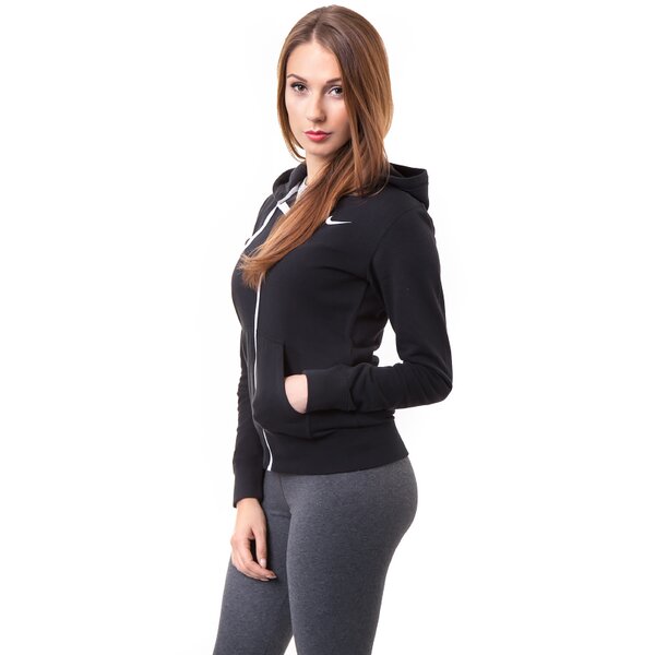 Bluza damska NIKE BLUZA CLUB FZ HOODY- SWOOSH 611719010 kolor czarny