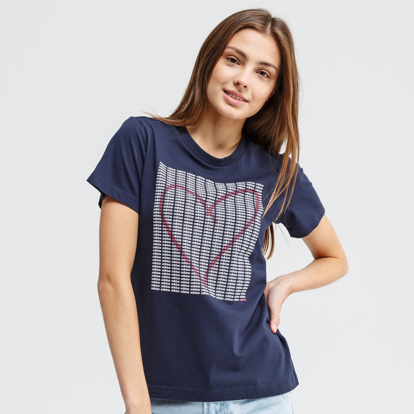 Koszulka damska ADIDAS T-SHIRT W ADI HEART T gd4997 kolor granatowy