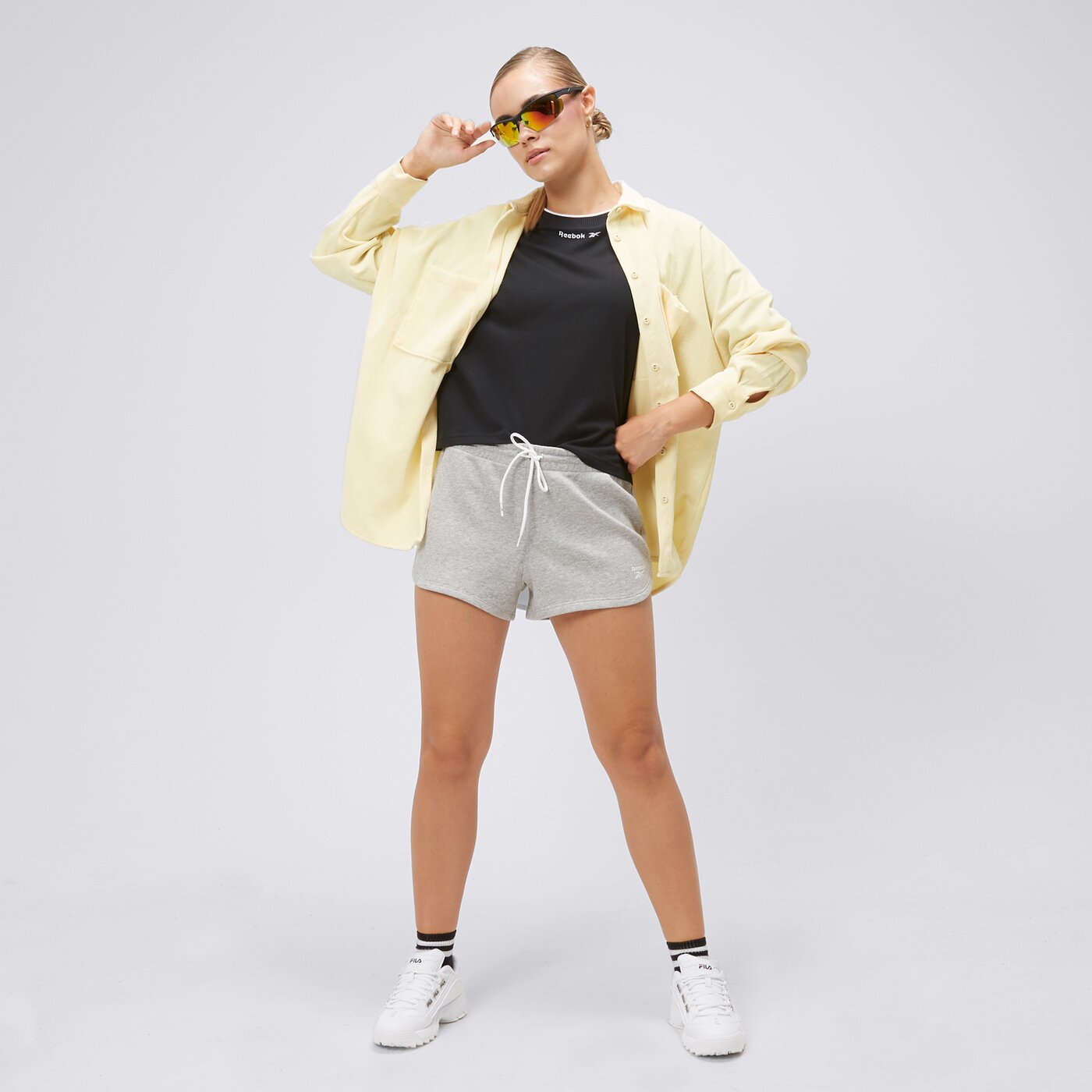 Spodenki damskie REEBOK SZORTY RI FRENCH TERRY h54766 kolor szary