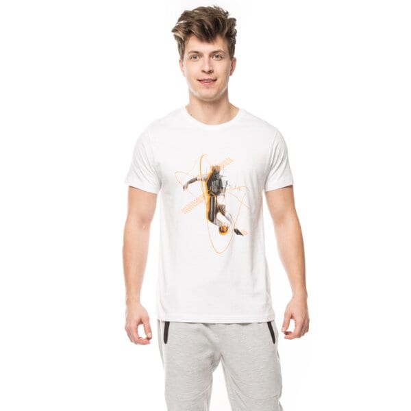 Koszulka męska UMBRO T-SHIRT PALLA M ul16tsm81001 kolor biały