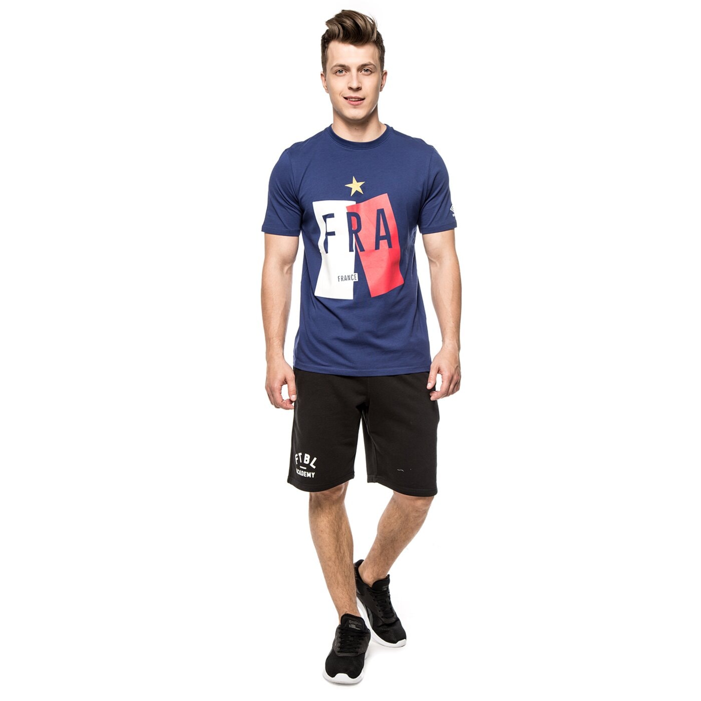 Koszulka męska UMBRO T-SHIRT GRAP FRANCE 64187uagh kolor granatowy