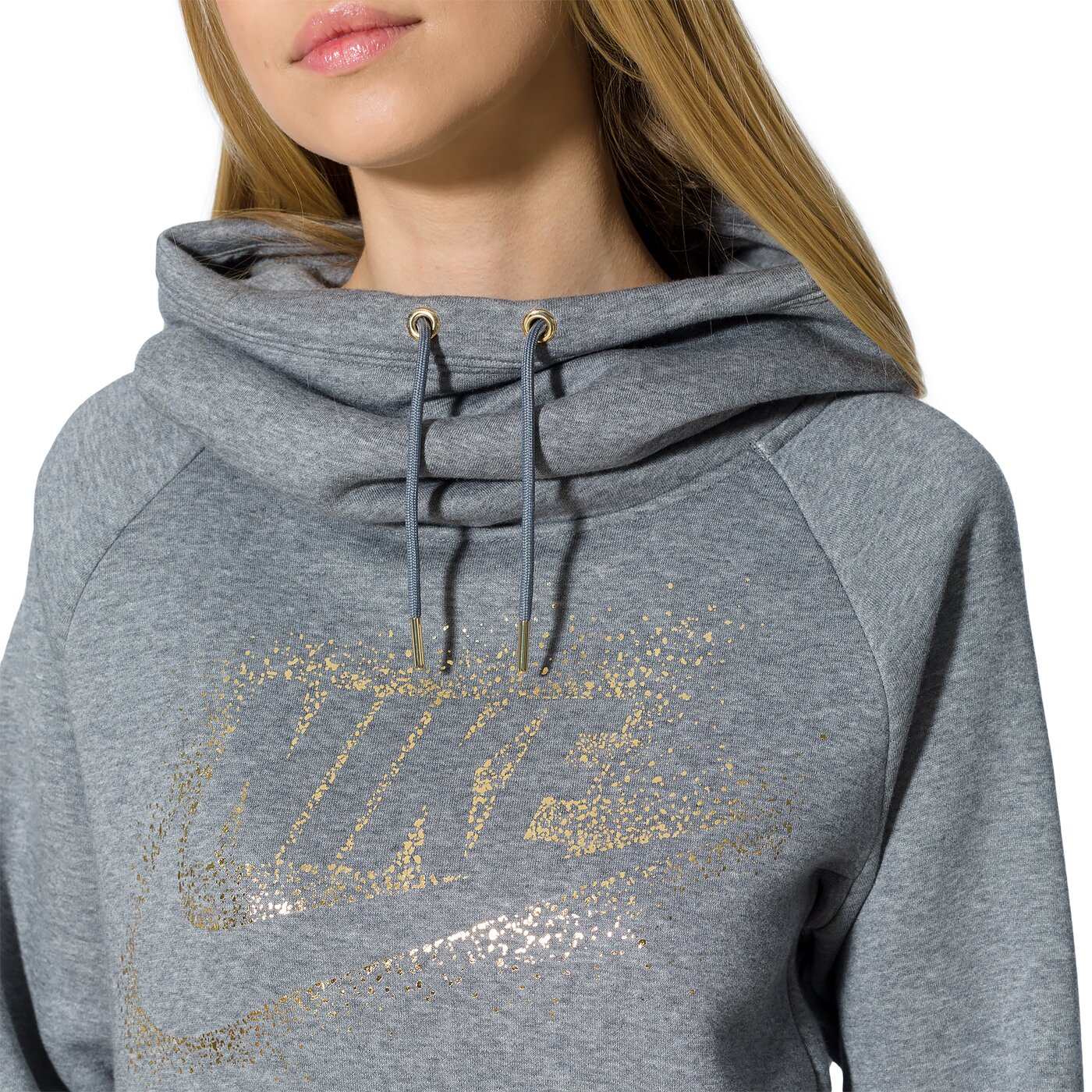 Bluza damska NIKE BLUZA W NSW RALLY HOODIE METALIC 874114-091 kolor szary