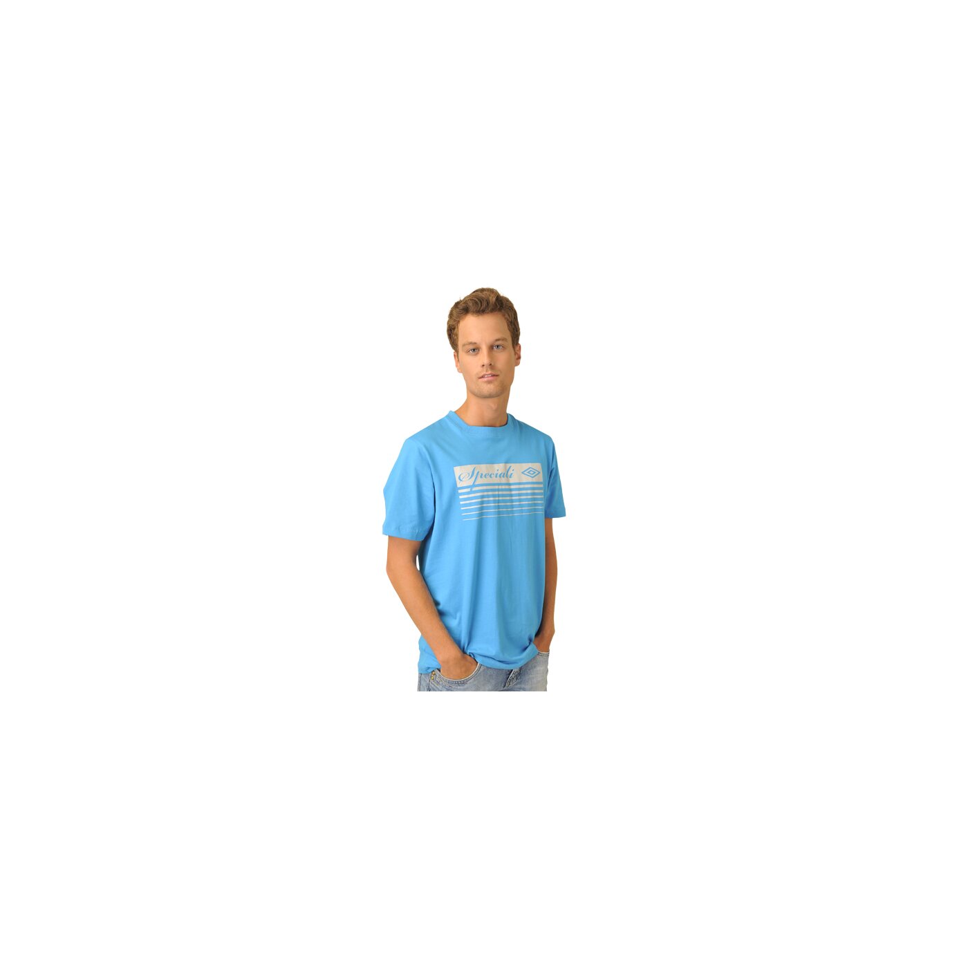 Koszulka męska UMBRO T-SHIRT SPECIALI GRAPHIC COTTON TEE 60847uz4i kolor niebieski