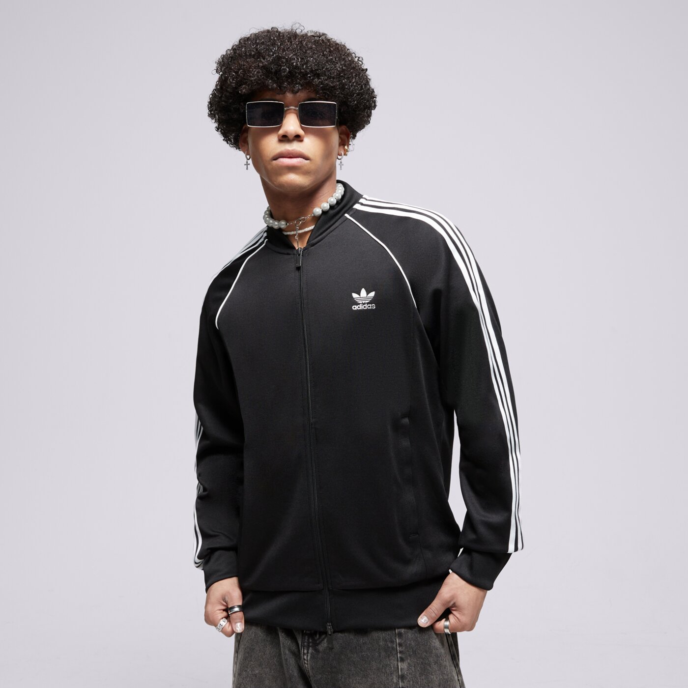 Bluza męska ADIDAS BLUZA ROZPINANA SSTAR TT BLK/WHT im4545 kolor czarny