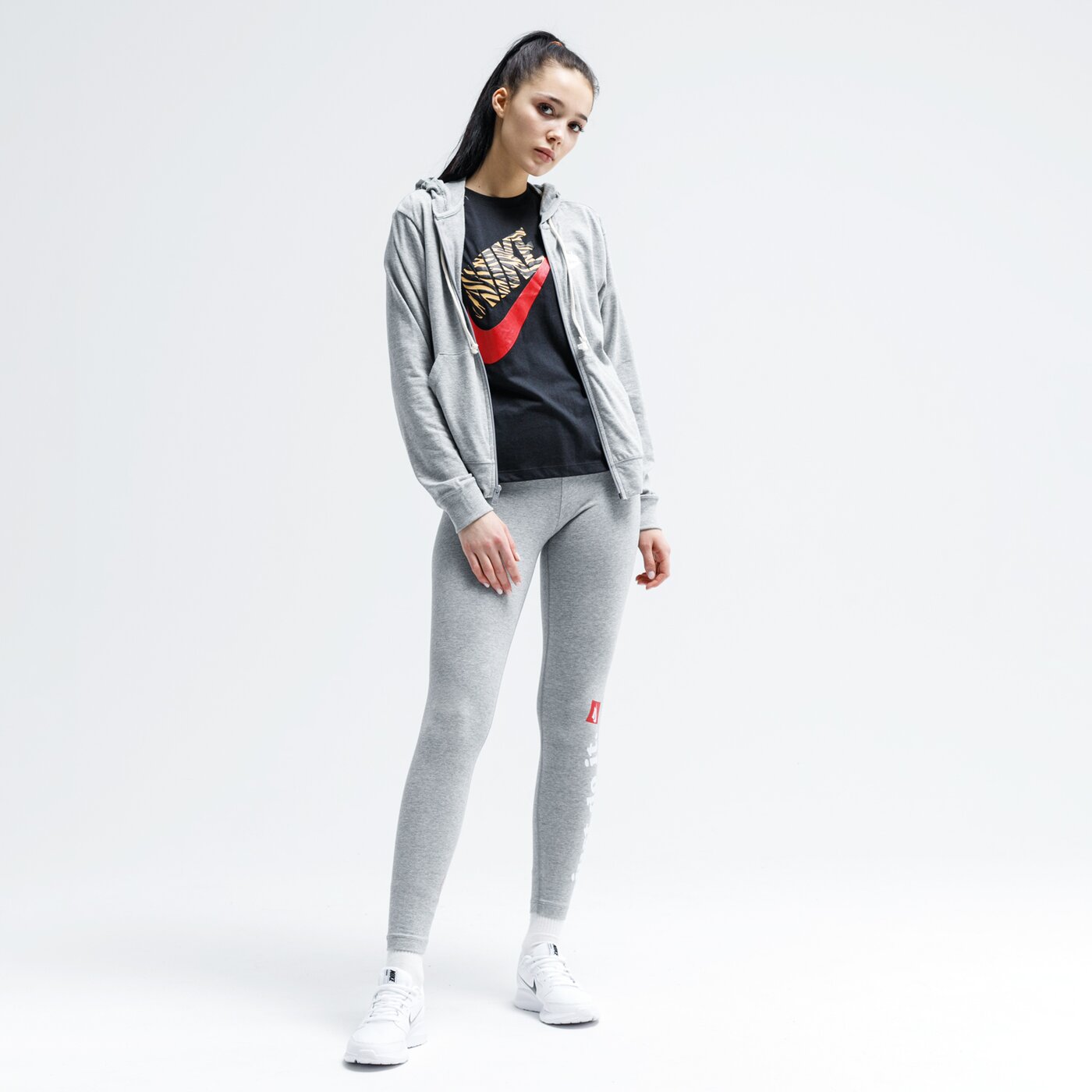Spodnie dresowe damskie NIKE LEGGINGS SPORTSWEAR cj1994-063 kolor szary