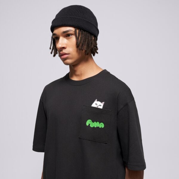 Koszulka męska PUMA T-SHIRT PUMA X RIPNDIP RELAXED POCKET TEE 633779 01 kolor czarny