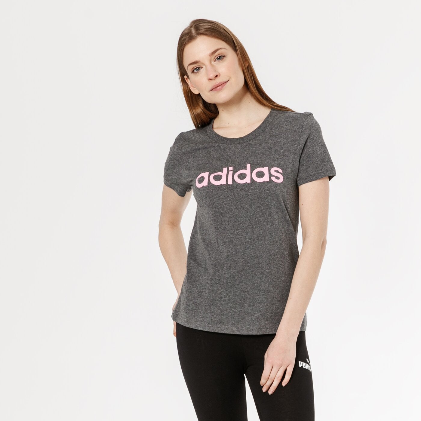 Koszulka damska ADIDAS T-SHIRT SS W E LIN SLIM T dx2546 kolor szary