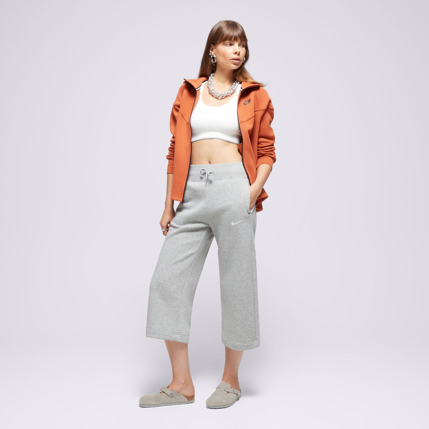 Bluza damska NIKE BLUZA Z KAPTUREM W NSW TCH FLC WR FZ HDY fb8338-825 kolor pomarańczowy