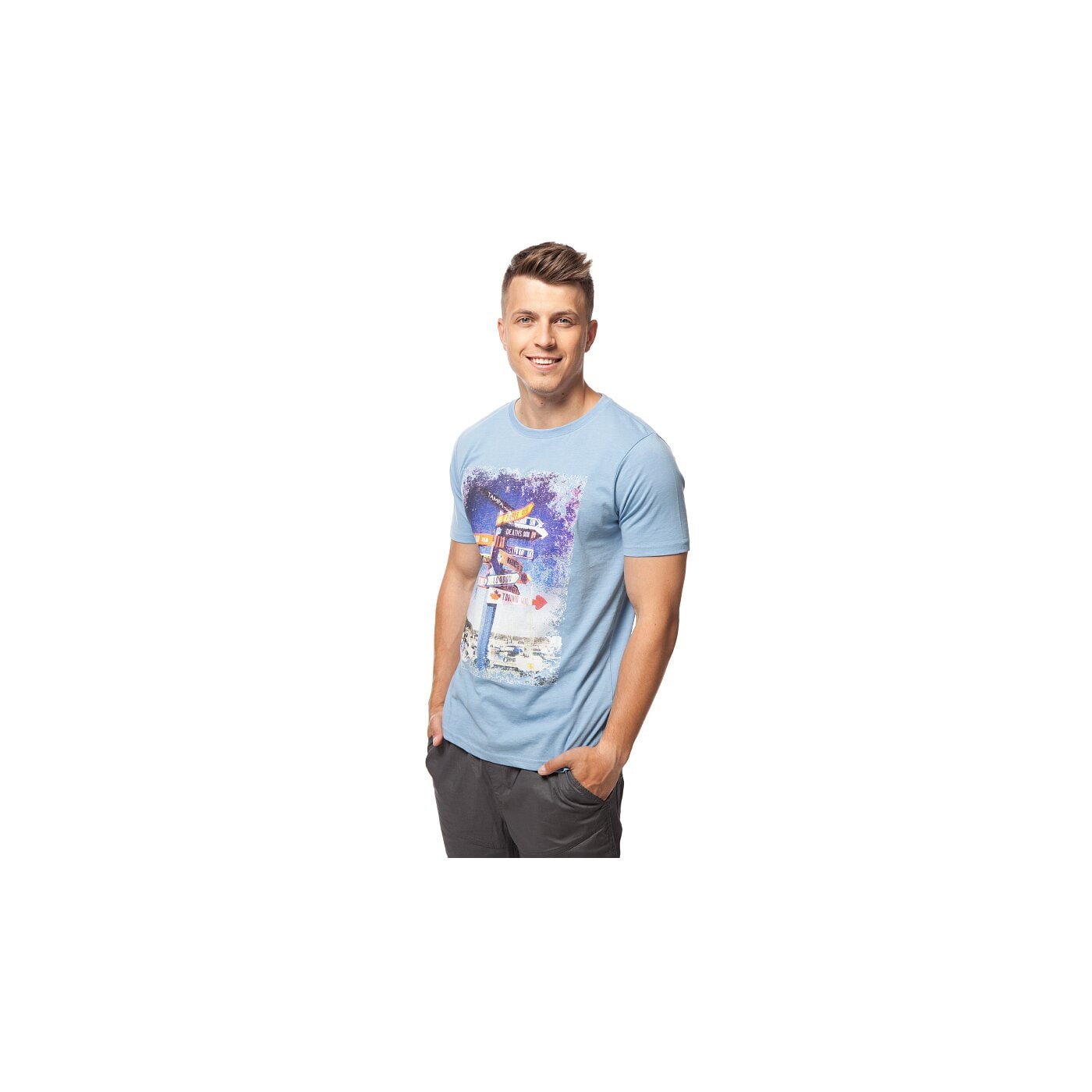 Koszulka męska FEEWEAR T-SHIRT DESERT fw15tsm27002 kolor niebieski