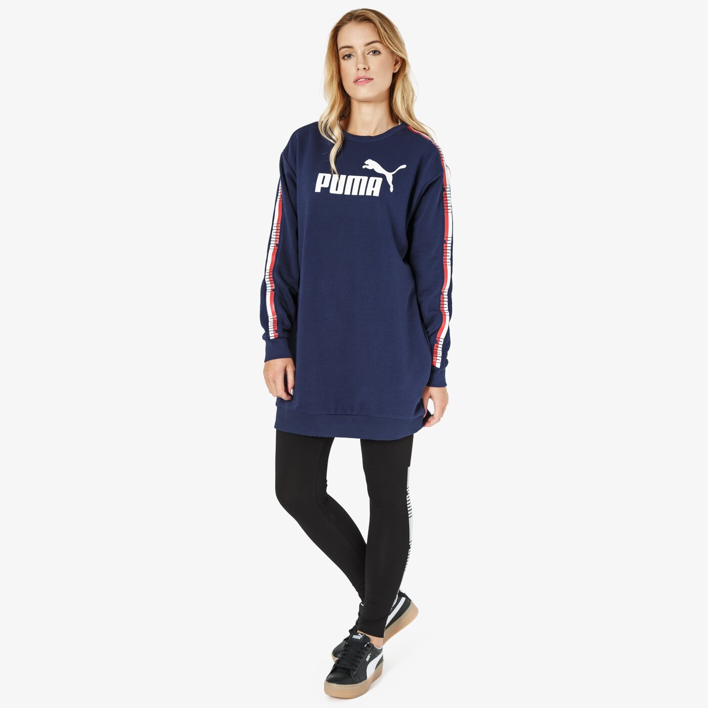 Sukienka damska PUMA SUKIENKA ELEVATED ESS TAPETR 85259306 kolor granatowy