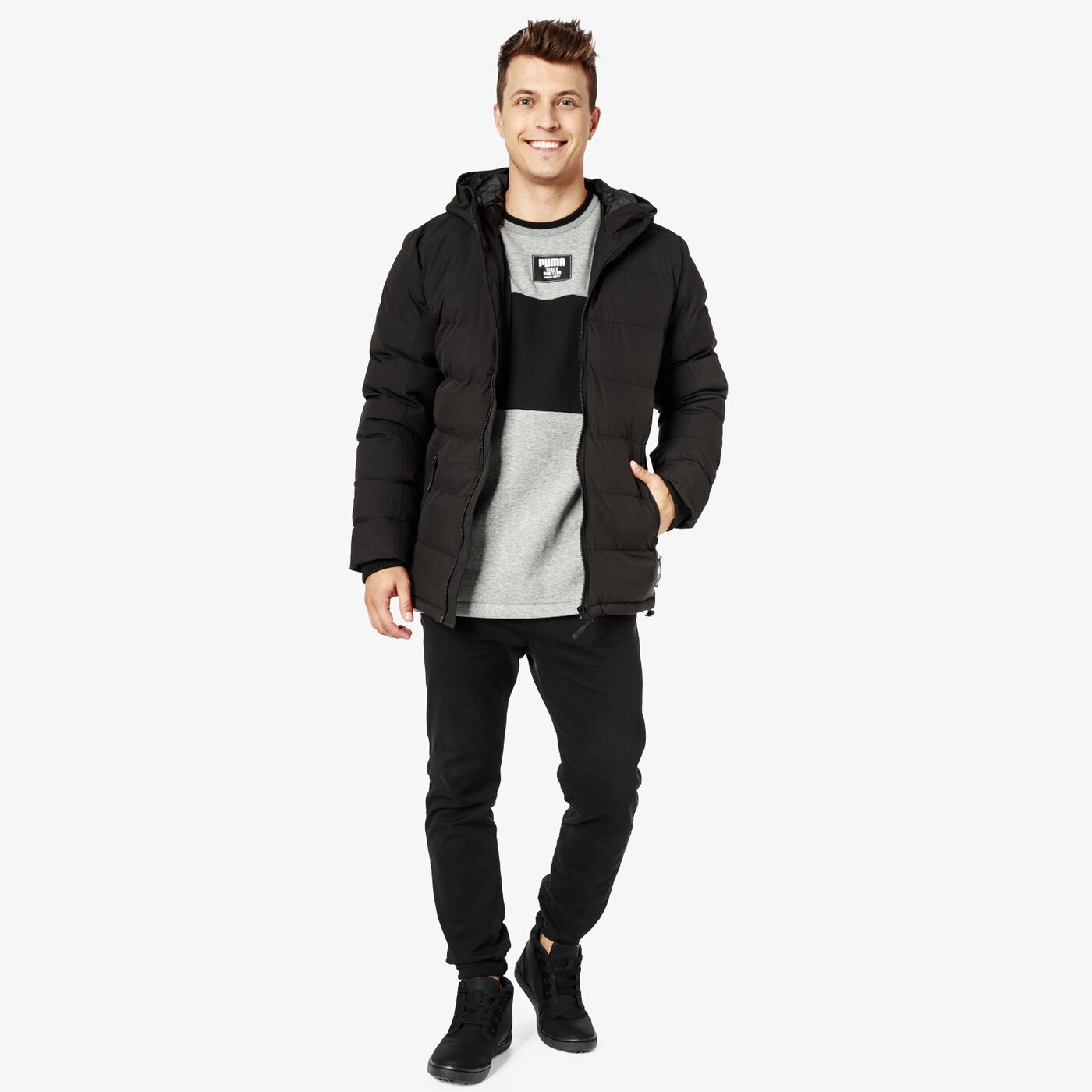 Bluza męska PUMA BLUZA REBEL BLOCK CREW FL 85239903 kolor szary