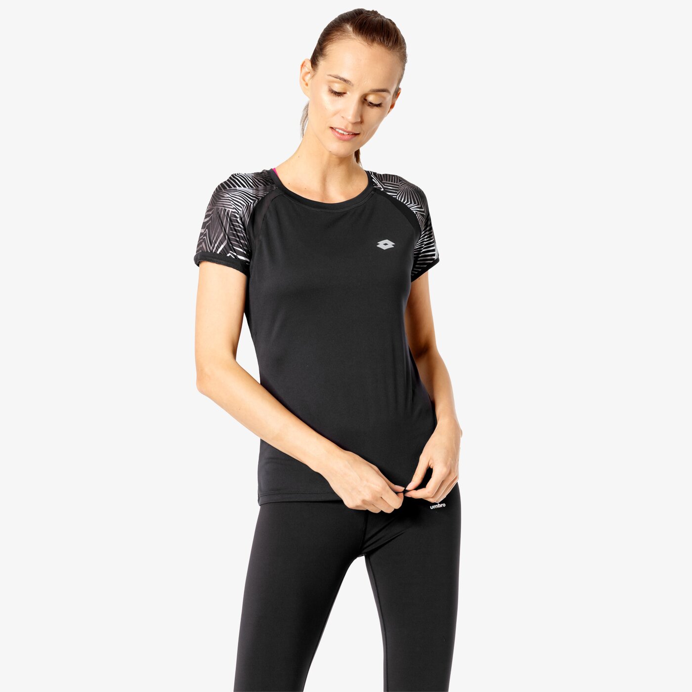 Koszulka damska LOTTO T-SHIRT SS X-FIT II PRT 2 RGL PL W 210506-1cl kolor czarny