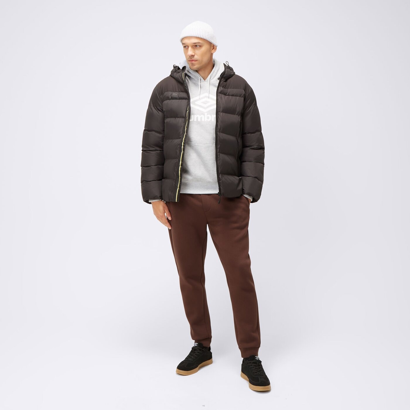 Bluza męska UMBRO BLUZA Z KAPTUREM LARGE LOGO HOODIE 66412u-263 kolor szary