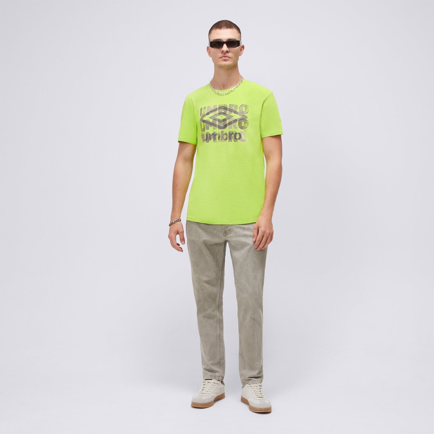 Koszulka męska UMBRO T-SHIRT ESS DOUBLE LOGO ul125tsm04003 kolor zielony