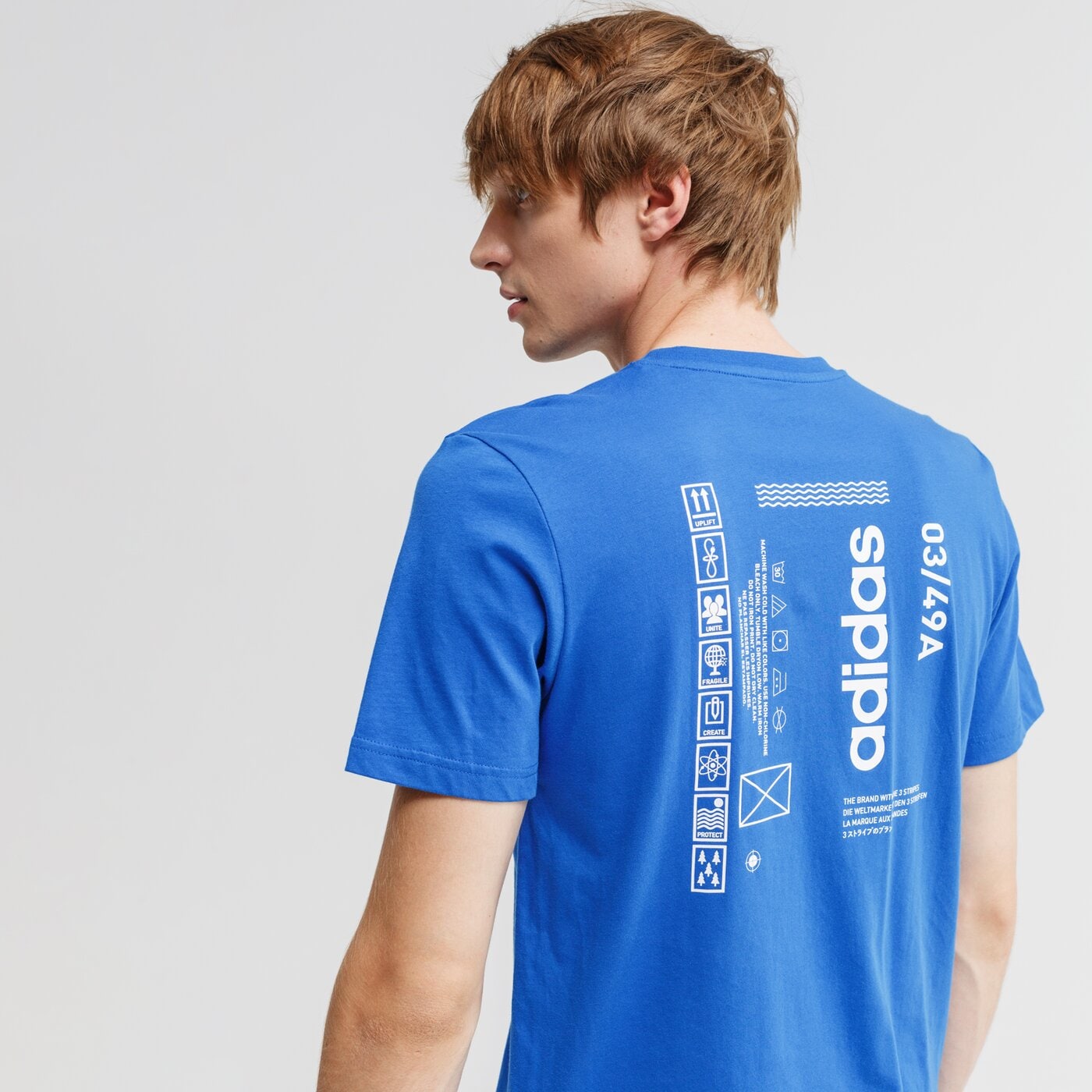 Koszulka męska ADIDAS T-SHIRT M SYMB T fm6086 kolor niebieski