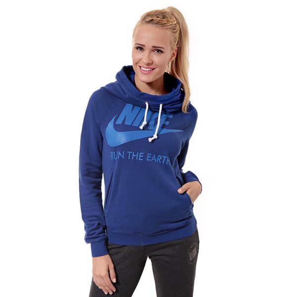 Bluza damska NIKE BLUZA RU RUN FUNNEL HOODY 616678455 kolor niebieski