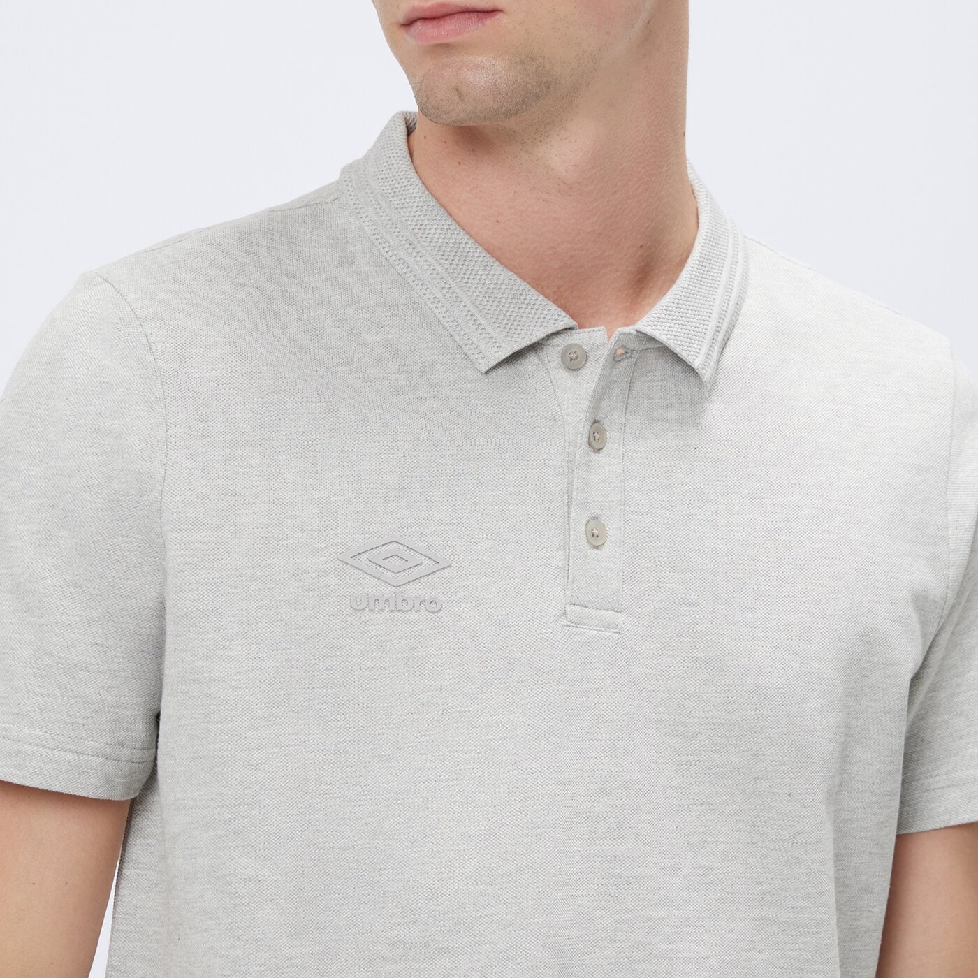 Koszulka polo męska UMBRO POLO STERLING  ul125pom90003 kolor szary