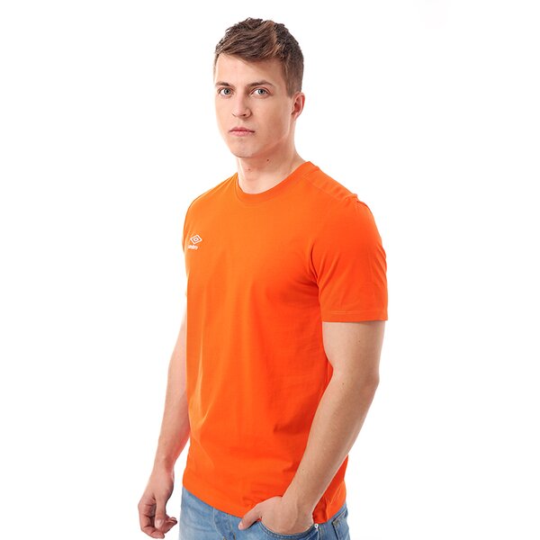 Koszulka męska UMBRO T-SHIRT SMALL LOGO CTN 62293u1f2 kolor pomarańczowy