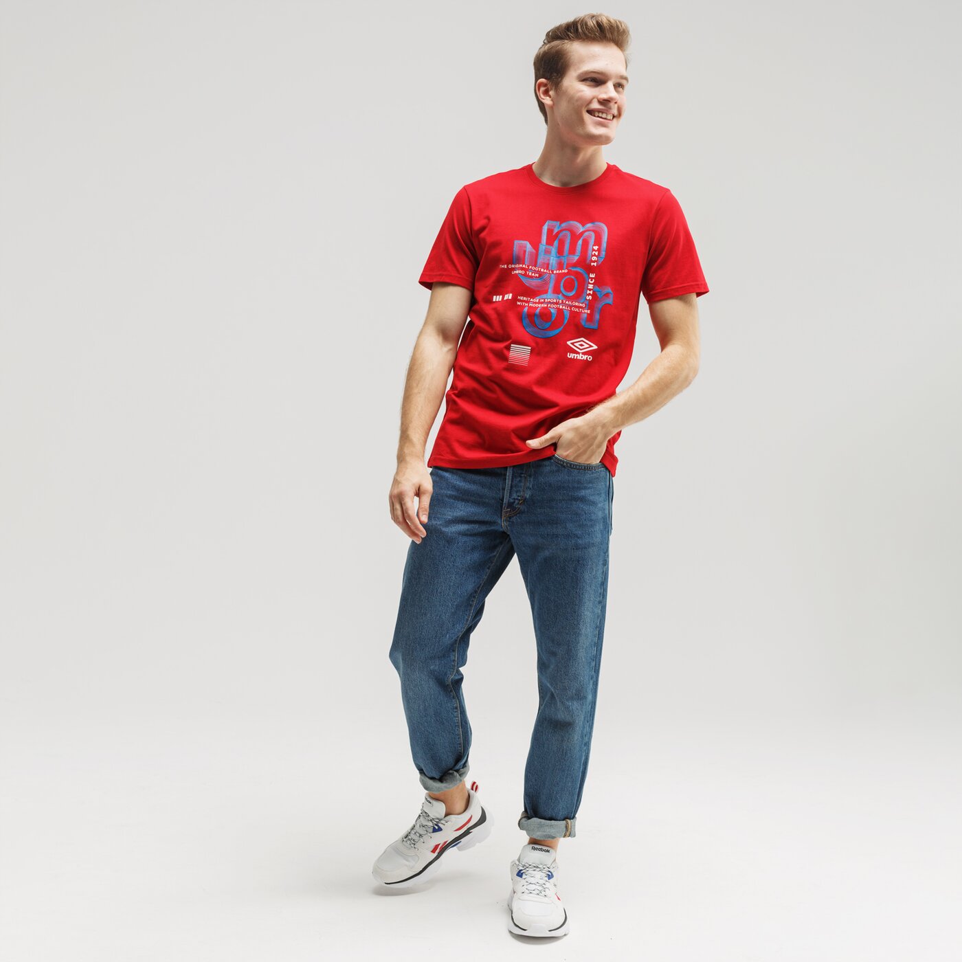 Koszulka męska UMBRO T-SHIRT SESH ul120tsm29001 kolor czerwony