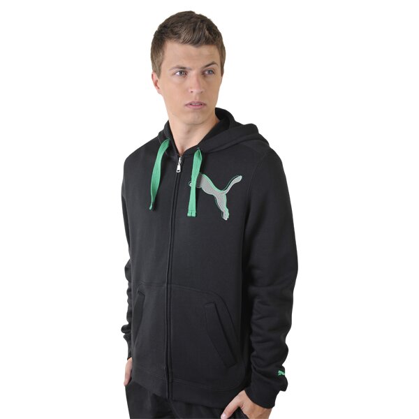 Bluza męska PUMA BLUZA LOGO   HOODED JKT FLEECE 81704711 kolor czarny