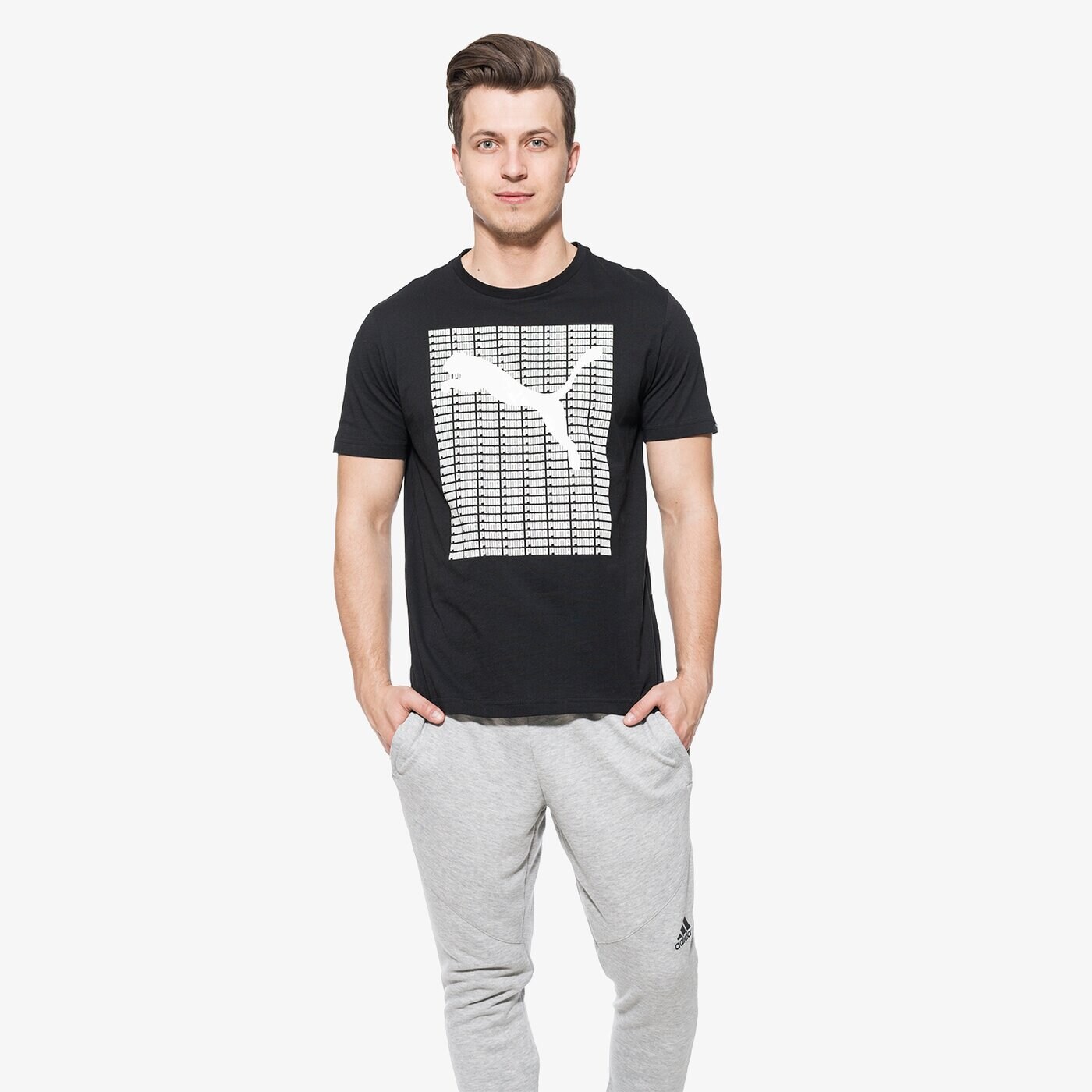 Koszulka męska PUMA T-SHIRT SS REPEAT 59487201 kolor czarny