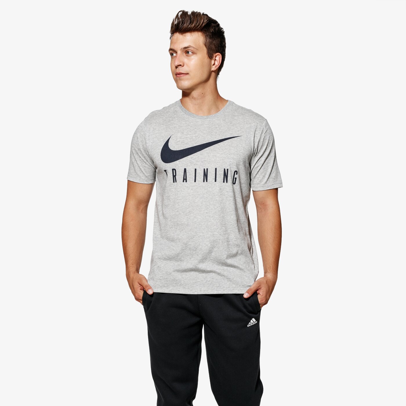 Koszulka męska NIKE T-SHIRT SS M NK DRY NIKE TRAIN ah6503-063 kolor szary