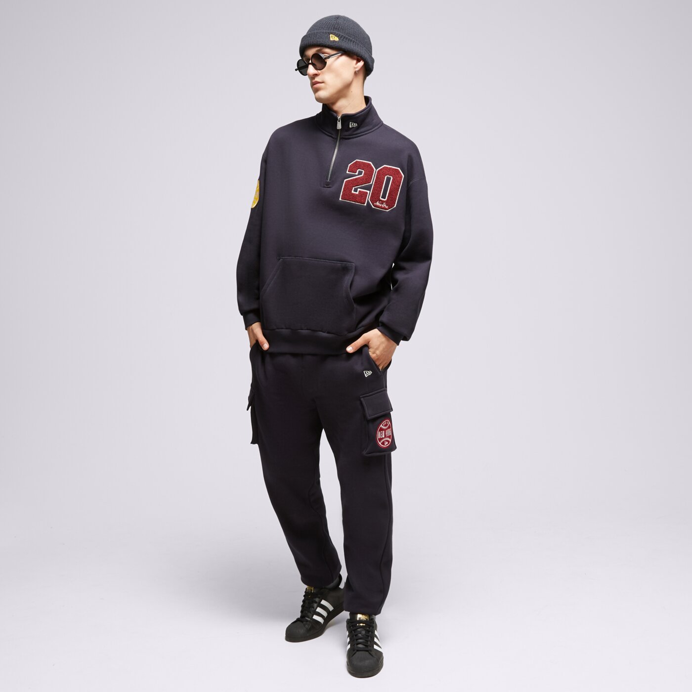 Bluza męska NEW ERA BLUZA ROZPINANA NE QUARTER ZIP NONE 60416405 kolor granatowy
