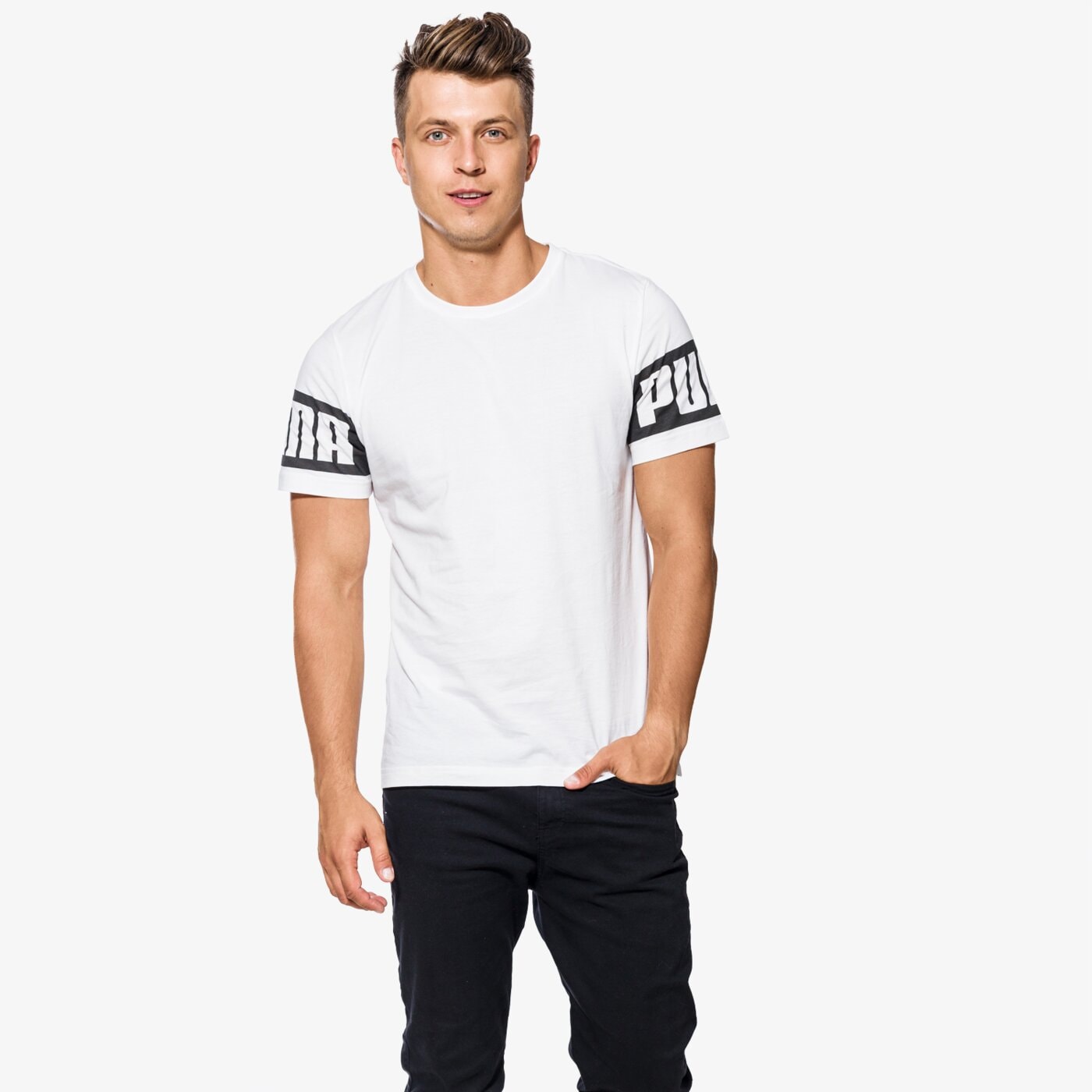 Koszulka męska PUMA T-SHIRT SS REBEL 59245302 kolor biały