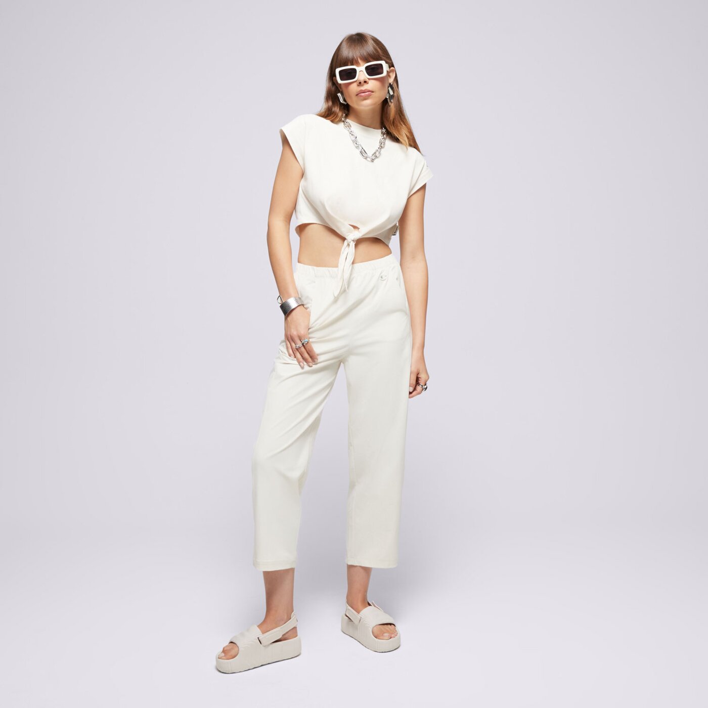 Koszulka damska CHAMPION T-SHIRT CREWNECK ECO FUTURE 117178ys137 kolor beżowy