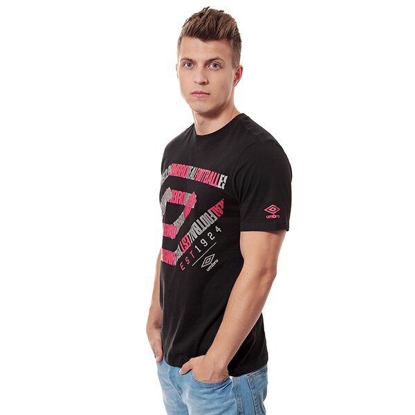 Koszulka męska UMBRO T-SHIRT ANGLED DIAMOND GRAPHIC TEE 62606u060 kolor czarny