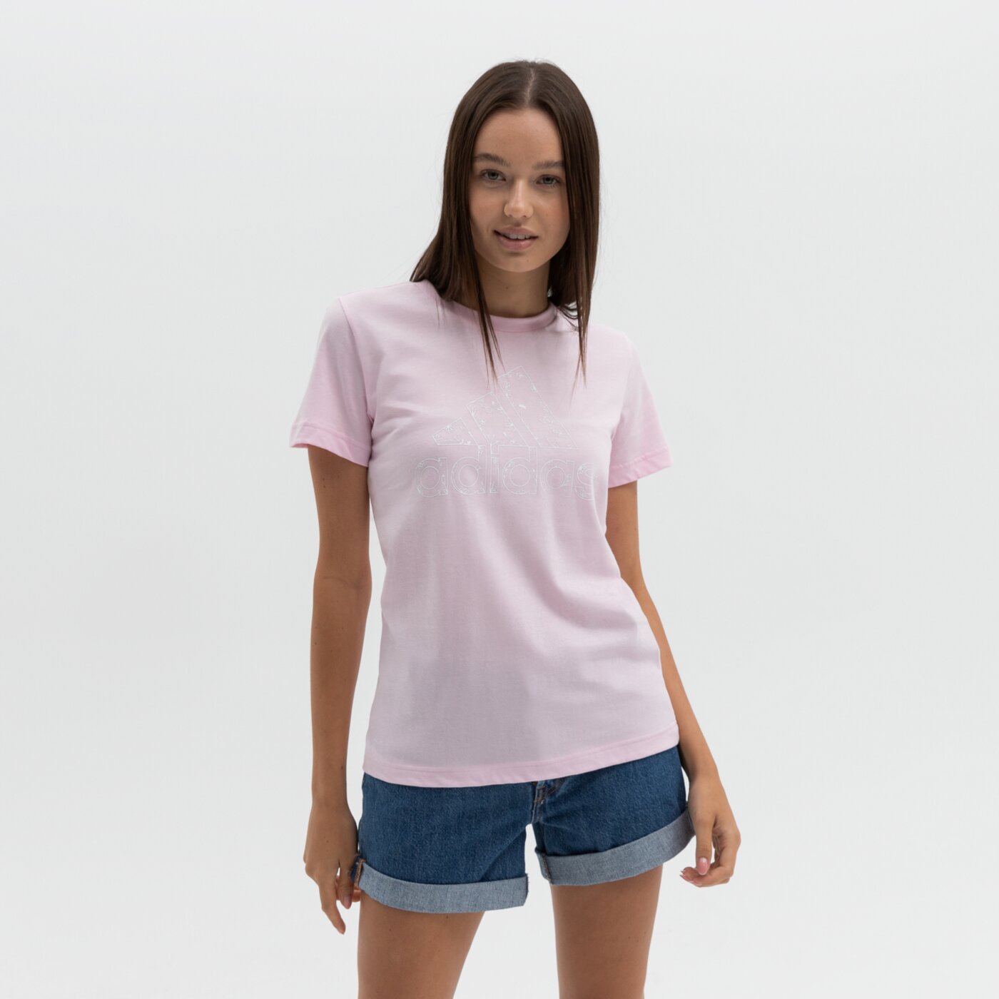 Koszulka damska ADIDAS T-SHIRT SS W OUTLFLORAL GT gl1033 kolor różowy