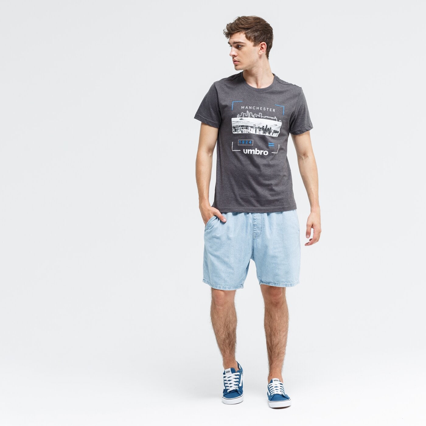 Koszulka męska UMBRO T-SHIRT MAURICE ul39tsm30001 kolor szary