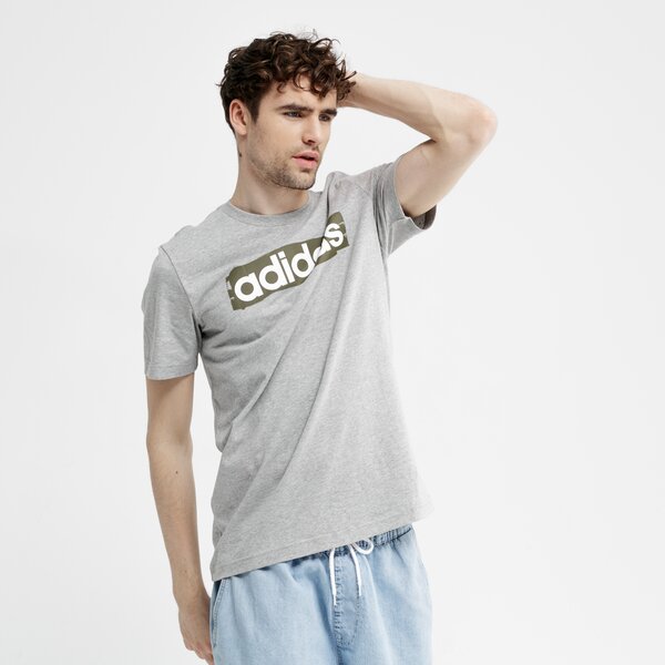 Koszulka męska ADIDAS T-SHIRT SS E LIN BRUSH T dv3051 kolor szary