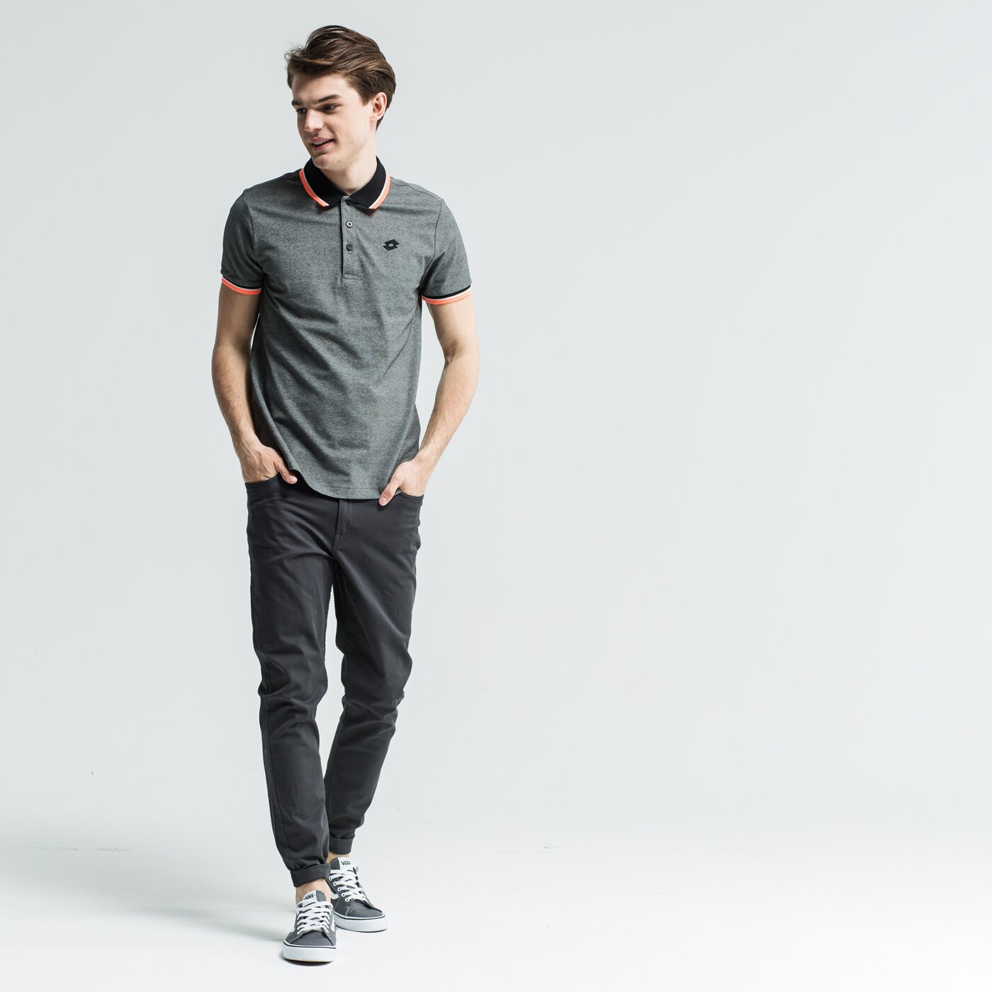 Koszulka polo męska LOTTO POLO L73 PLUS PQ l54615-1ts kolor szary