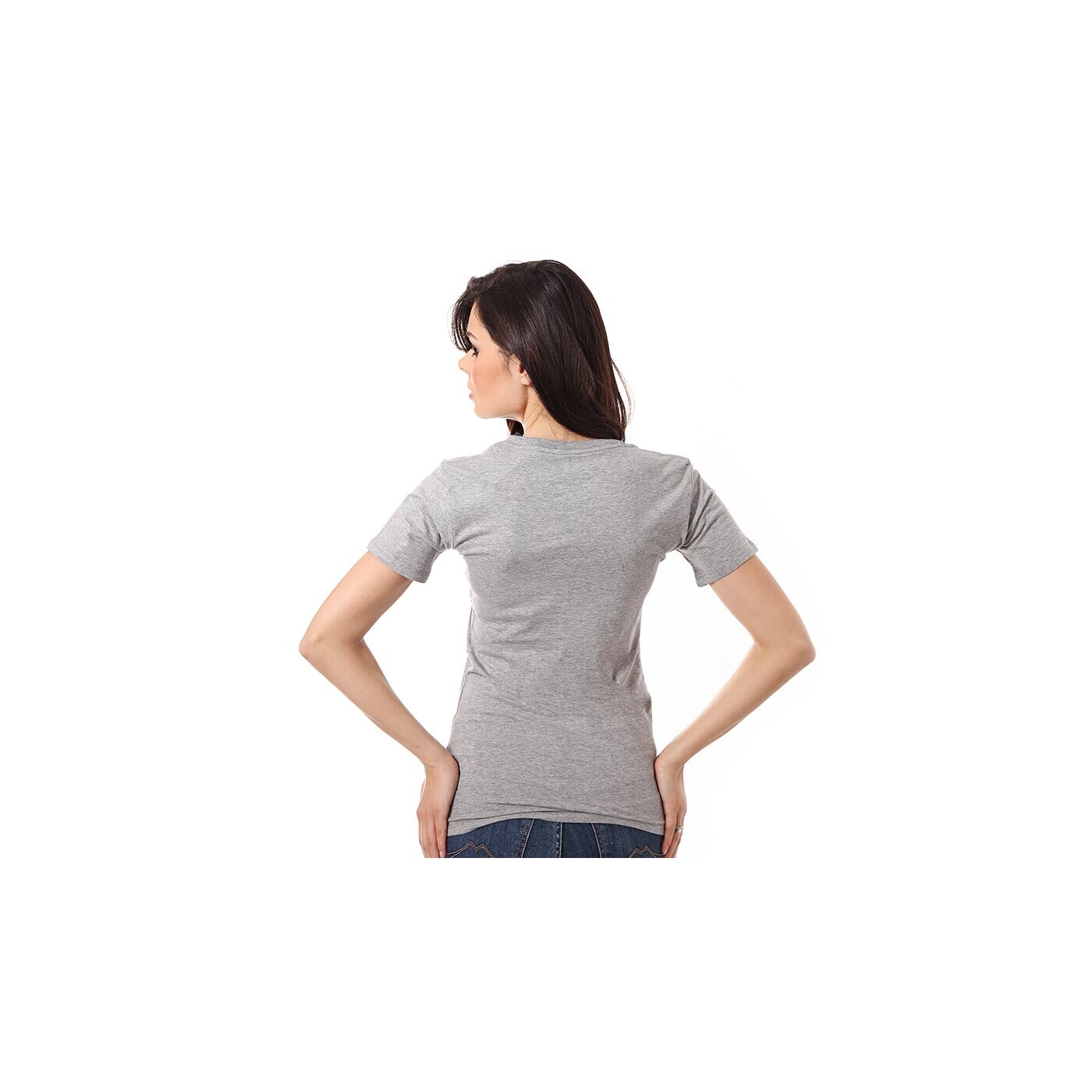 Koszulka damska NIKE T-SHIRT TEE MID V-EMBRD SWOOSH 547468063 kolor szary