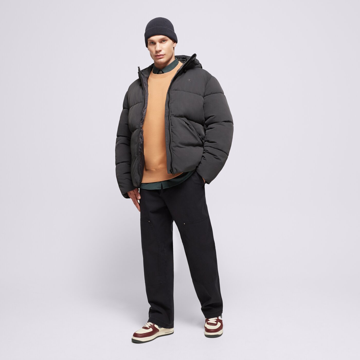 Kurtka zimowa męska CHAMPION KURTKA ZIMOWA HOODED JACKET 220347es503 kolor czarny