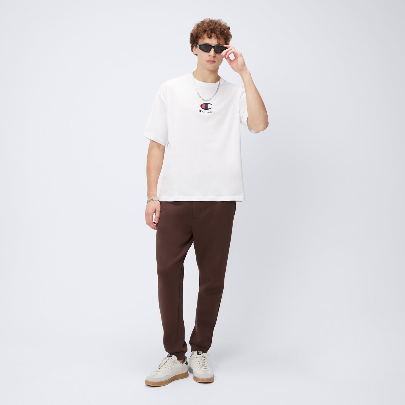 Koszulka męska CHAMPION T-SHIRT CREWNECK T-SHIRT 219847ww001 kolor biały