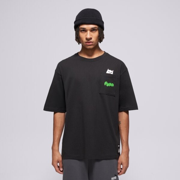 Koszulka męska PUMA T-SHIRT PUMA X RIPNDIP RELAXED POCKET TEE 633779 01 kolor czarny
