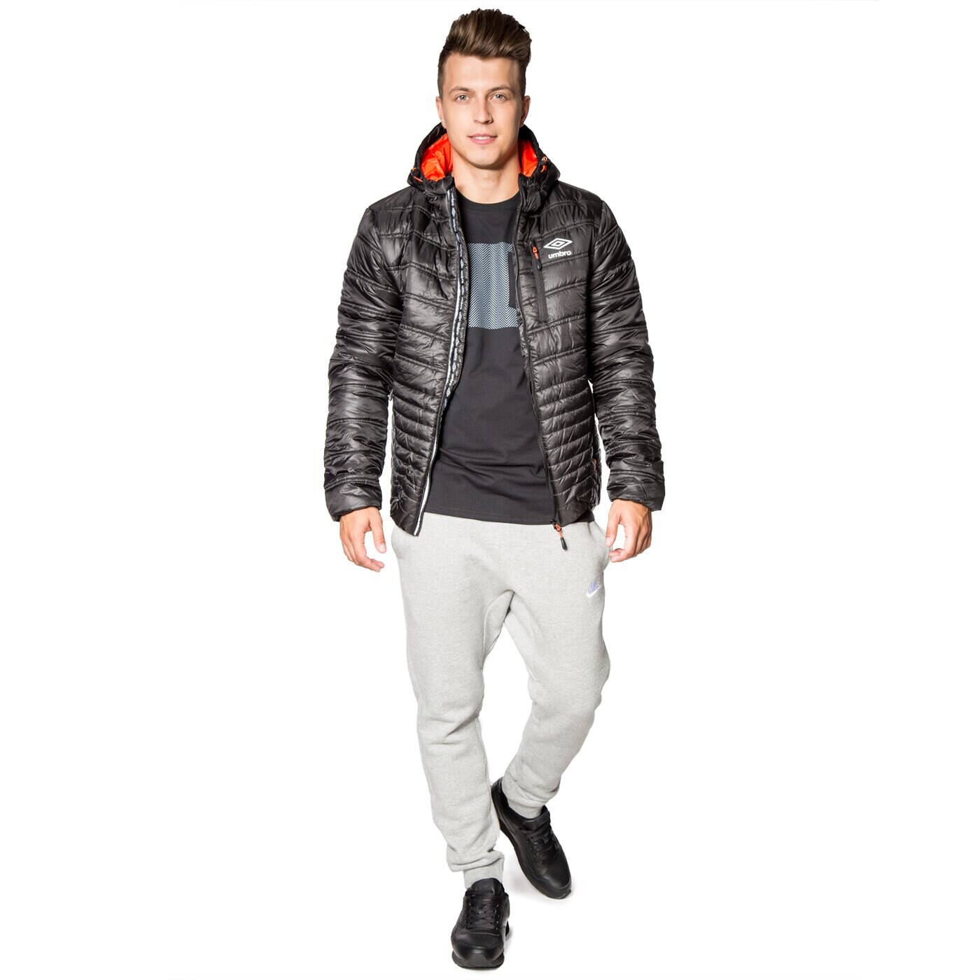 Kurtka zimowa męska UMBRO KURTKA ORANGE ul36kum40001 kolor czarny