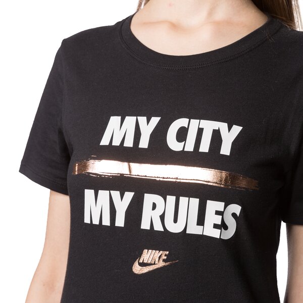 Koszulka damska NIKE T-SHIRT MY CITY MY RULES 804183010 kolor czarny