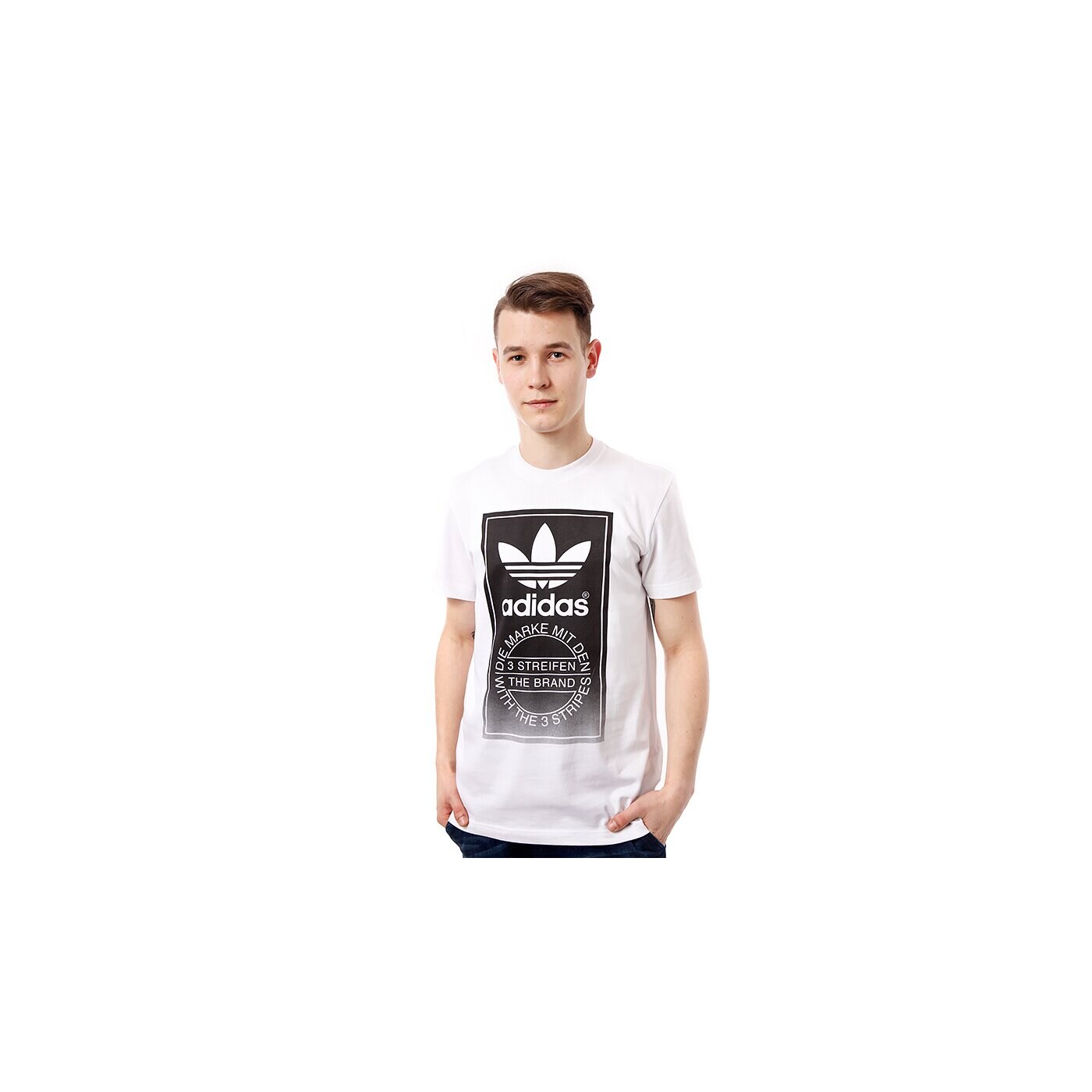 Koszulka męska ADIDAS T-SHIRT TONGUE LAB FADE f78613 kolor biały