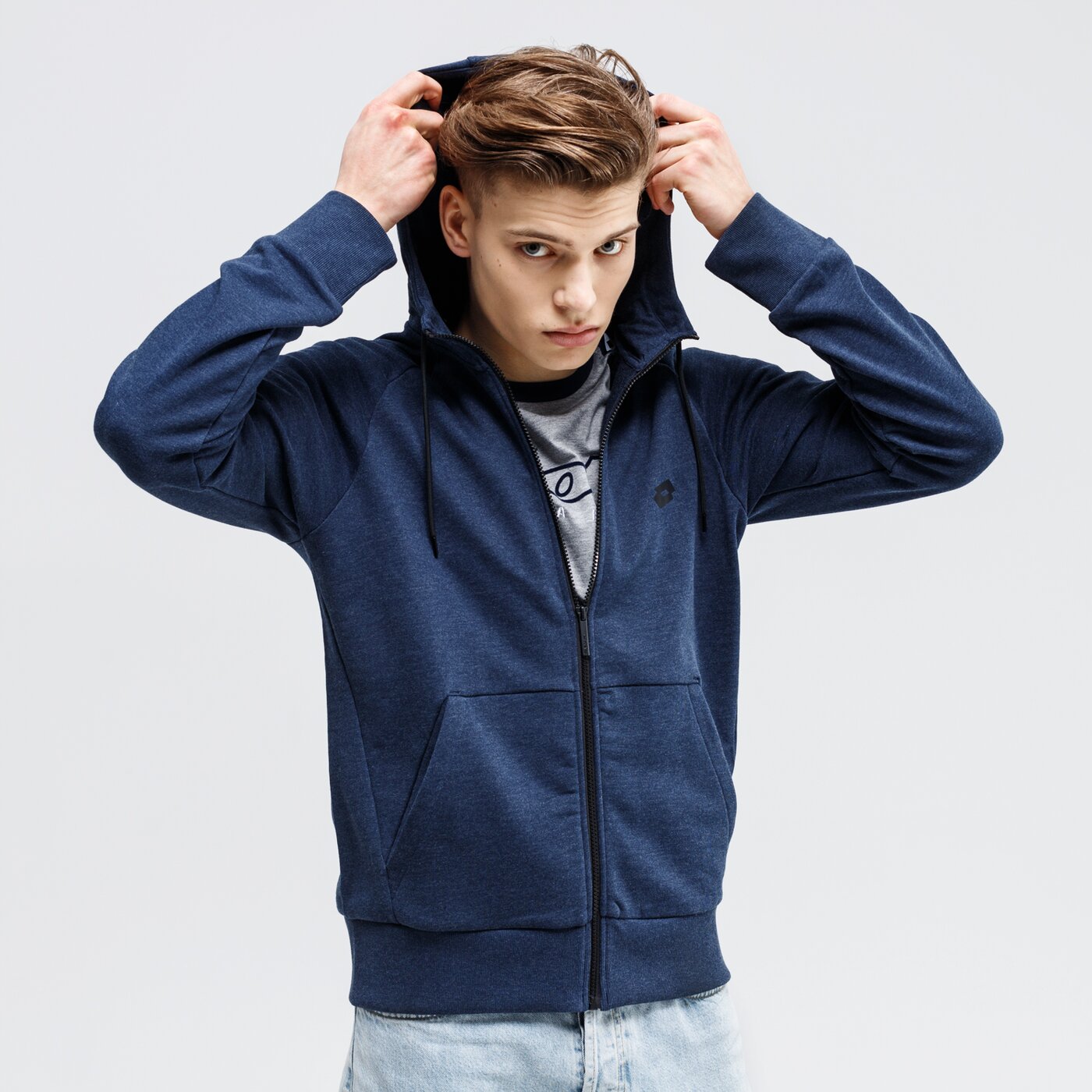 Bluza męska LOTTO BLUZA ROZPINANA Z KAPTUREM DINAMICO 213007-1ci kolor granatowy