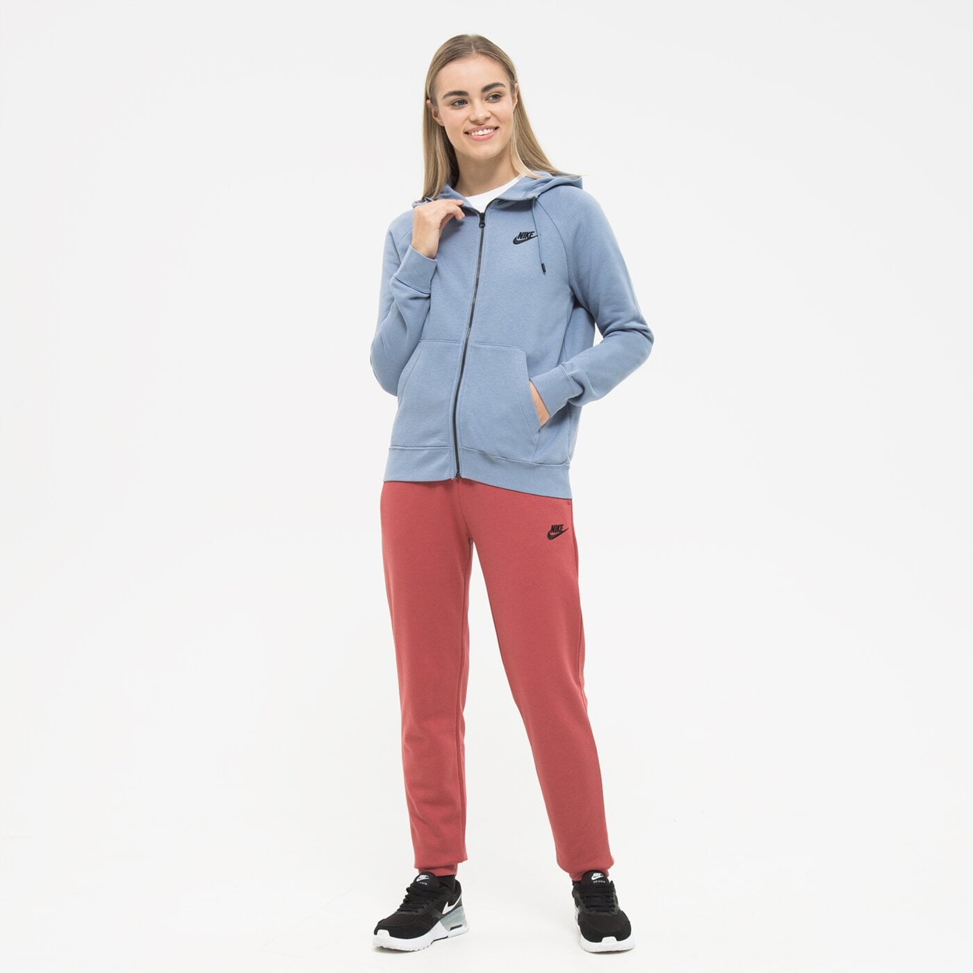 Bluza damska NIKE BLUZA ROZPINANA Z KAPTUREM W NSW ESSNTL FLC dx2317-493 kolor niebieski