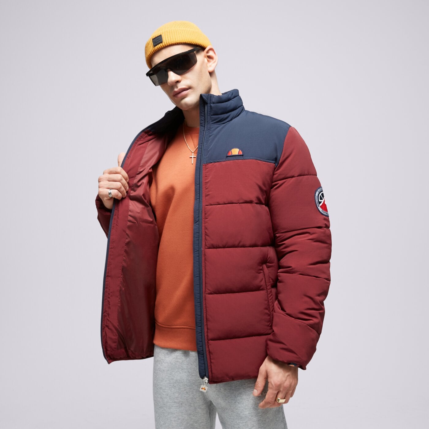 Kurtka zimowa męska ELLESSE KURTKA ZIMOWA NEBULA BRGND/NAVY PADDED JACKET shr12789803 kolor bordowy