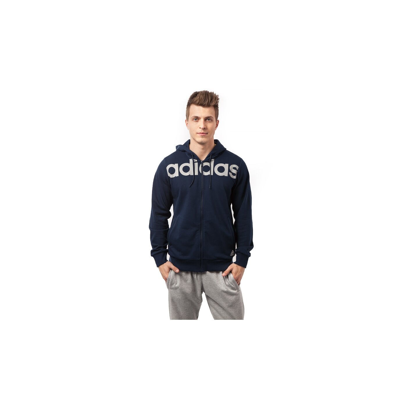 Bluza męska ADIDAS BLUZA LIN FZ HOOD s21300 kolor granatowy