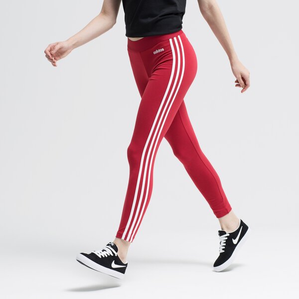 Spodnie dresowe damskie ADIDAS LEGGINGS W E 3S ei0768 kolor czerwony