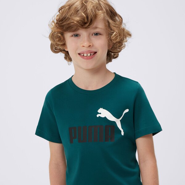 Koszulka dziecięca PUMA T-SHIRT SS ESS+ 2 COL LOGO B 586985 75 kolor zielony